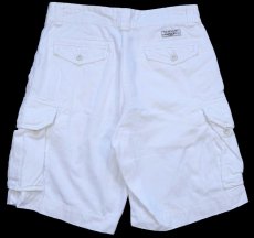 画像2: ポロ ラルフローレン USED加工 コットン カーゴ ショートパンツ 白 W33★ショーツ (2)