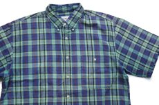 画像3: 90s EddieBauerエディーバウアー マドラスチェック ボタンダウン 半袖 コットンシャツ L (3)
