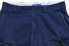 画像3: 00s ポロ ラルフローレン USED加工 コットン カーゴ ショートパンツ 紺 W35★168 ショーツ (3)