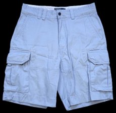 画像1: 00s ポロ ラルフローレン USED加工 コットン カーゴ ショートパンツ ライトブルー W34★ショーツ (1)