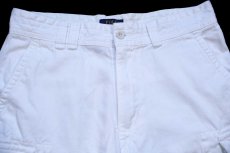 画像3: ポロ ラルフローレン USED加工 コットン カーゴ ショートパンツ 白 W33★ショーツ (3)