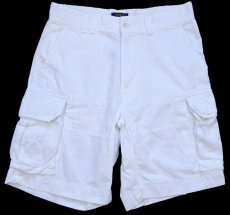 画像1: ポロ ラルフローレン USED加工 コットン カーゴ ショートパンツ 白 W33★ショーツ (1)