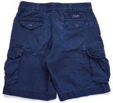 画像2: 00s ポロ ラルフローレン USED加工 コットン カーゴ ショートパンツ 紺 W35★168 ショーツ (2)