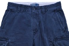 画像3: 00s ポロ ラルフローレン USED加工 コットン カーゴ ショートパンツ 紺 W32★169 ショーツ (3)
