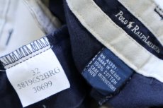 画像5: 90s メキシコ製 ポロ ラルフローレン TYLER SHORT ツータック コットン チノ ショートパンツ 紺 W32★156 ショーツ (5)