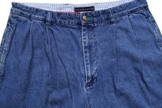 画像3: 00s TOMMY HILFIGERトミーヒルフィガー ツータック デニム ショートパンツ W35★ショーツ (3)