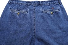 画像4: 00s TOMMY HILFIGERトミーヒルフィガー ツータック デニム ショートパンツ W35★ショーツ (4)