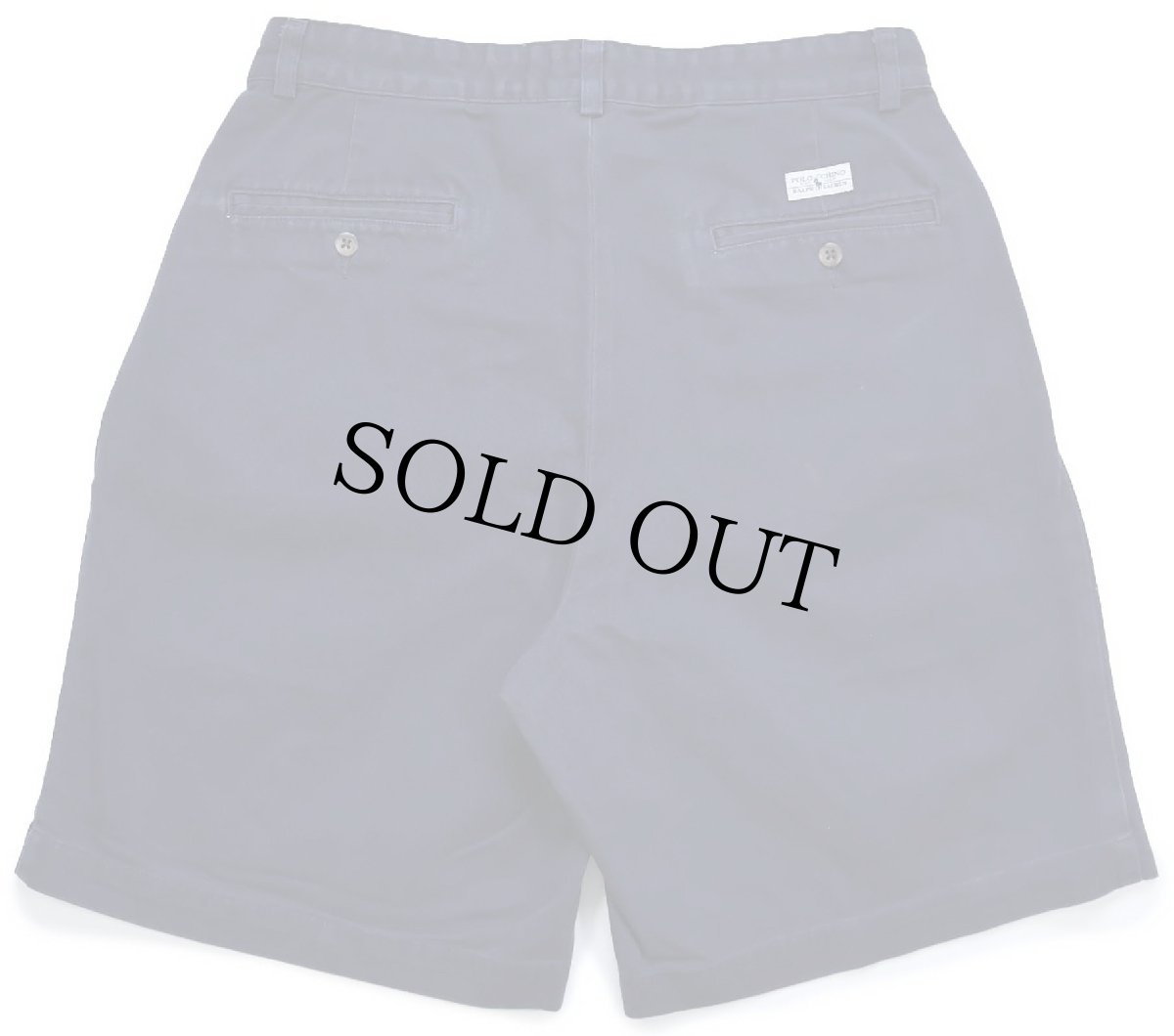 画像2: 90s メキシコ製 ポロ ラルフローレン TYLER SHORT ツータック コットン チノ ショートパンツ 紺 W32★156 ショーツ (2)