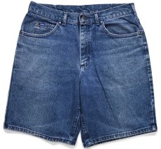 画像1: 90s USA製 Leeリー カラーデニム ショートパンツ 紺 W34★ショーツ (1)