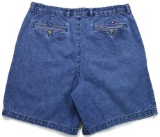 画像2: 00s TOMMY HILFIGERトミーヒルフィガー ツータック デニム ショートパンツ W35★ショーツ (2)