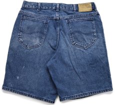 画像2: 90s USA製 Leeリー カラーデニム ショートパンツ 紺 W34★ショーツ (2)