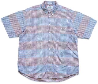 50s PENNEY'S TOWNCRAFT チェック オープンカラーシャツ ピンク×黄緑