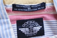画像4: 90s DOCKERSドッカーズ クレイジーストライプ ボタンダウン 半袖 オックスフォード コットンシャツ M★Levi'sリーバイス (4)