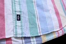 画像5: 90s DOCKERSドッカーズ クレイジーストライプ ボタンダウン 半袖 オックスフォード コットンシャツ M★Levi'sリーバイス (5)