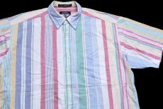 画像3: 90s DOCKERSドッカーズ クレイジーストライプ ボタンダウン 半袖 オックスフォード コットンシャツ M★Levi'sリーバイス (3)