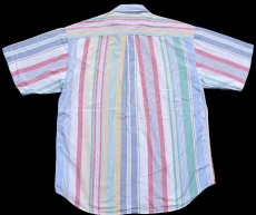 画像2: 90s DOCKERSドッカーズ クレイジーストライプ ボタンダウン 半袖 オックスフォード コットンシャツ M★Levi'sリーバイス (2)