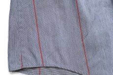 画像7: 90s USA製 RIVERSIDE Coca-Colaコカコーラ ロゴ刺繍 ストライプ ボタンダウン 半袖 ワークシャツ グレー×赤 17.5 (7)