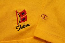画像4: 90s USA製 Championチャンピオン Tulsa 刺繍 ポロシャツ 濃黄 L (4)
