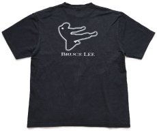 画像3: 00s BRUCE LEE ブルースリー 龍 両面プリント コットンTシャツ 黒 (3)