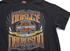 画像1: HARLEY-DAVIDSON ハーレー ダビッドソン 両面プリント コットンTシャツ 黒 (1)