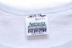 画像4: 90s USA製 SCRIPPS HOWARD ツートン ヘンリーネック 七分袖Tシャツ 白×青 XL (4)