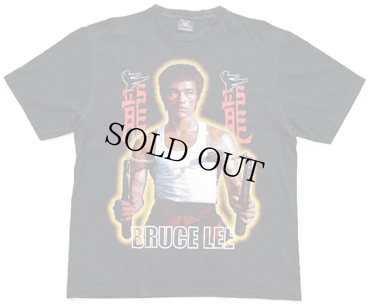 画像2: 00s BRUCE LEE ブルースリー 龍 両面プリント コットンTシャツ 黒 (2)