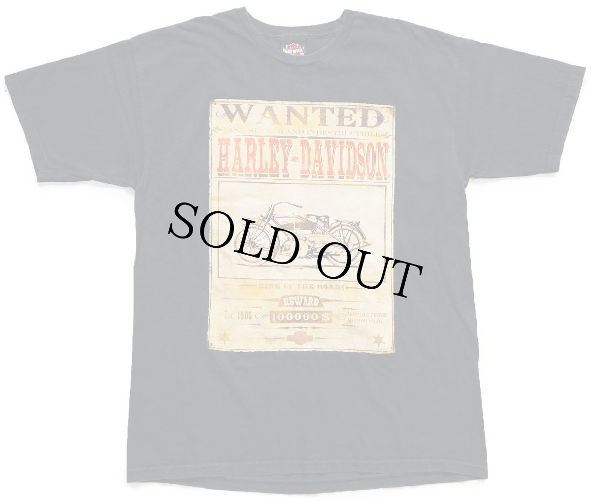 画像2: 00s HARLEY-DAVIDSON ハーレー ダビッドソン WANTED 両面プリント コットンTシャツ 黒 XL (2)