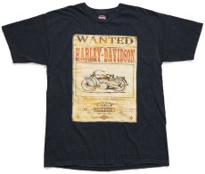 画像2: 00s HARLEY-DAVIDSON ハーレー ダビッドソン WANTED 両面プリント コットンTシャツ 黒 XL (2)
