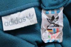 画像4: 90s adidasアディダス 無地 コットン 鹿の子 ポロシャツ 青緑 M (4)