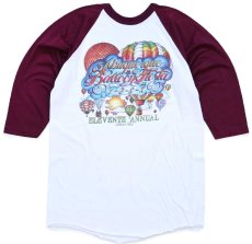 画像1: 80s USA製 Albuquerque Balloon Fiesta バルーン アート 七分袖 ラグランTシャツ 白×ワインレッド L (1)