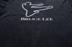 画像4: 00s BRUCE LEE ブルースリー 龍 両面プリント コットンTシャツ 黒 (4)