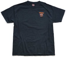 画像2: 00s HARLEY-DAVIDSON ハーレー ダビッドソン THUNDER MOUNTAIN ロゴ刺繍 コットンTシャツ 黒 XL (2)
