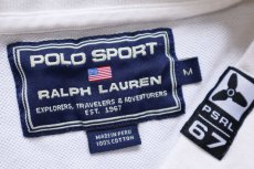 画像4: 90s POLO SPORT ポロ スポーツ ラルフローレン ポケット付き コットン 鹿の子 ポロシャツ 白 M (4)