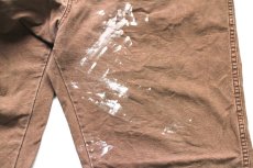 画像7: Dickiesディッキーズ ペンキ飛び ダック地 ペインターパンツ ボロ 焦げ茶 フェード W38 L32★15 (7)