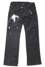 画像2: Dickiesディッキーズ ペンキ飛び ストレッチ ライトダック地 ワークパンツ 黒 W32 L32★17 (2)