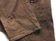 画像8: Dickiesディッキーズ ダメージ&汚れ ダック地 ペインターパンツ ボロ 焦げ茶 W34 L34★13 (8)