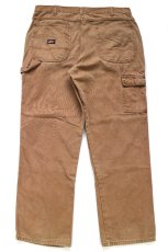 画像3: Dickiesディッキーズ ダメージ&汚れ ダブルニー ダック地 ペインターパンツ ボロ 茶 W38 L32★07 (3)