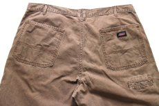 画像5: Dickiesディッキーズ ペンキ飛び ダック地 ペインターパンツ ボロ 焦げ茶 フェード W38 L32★15 (5)