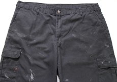画像4: Dickiesディッキーズ ペンキ飛び カーゴ ワークパンツ 黒 W42 L32★03 (4)