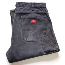 画像1: Dickiesディッキーズ ダメージ ダック地 ペインターパンツ ボロ 黒 フェード W36 L34★11 (1)