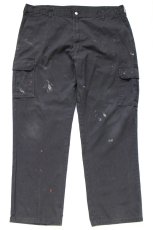 画像2: Dickiesディッキーズ ペンキ飛び カーゴ ワークパンツ 黒 W42 L32★03 (2)