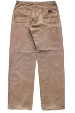 画像3: Dickiesディッキーズ ペンキ飛び&ダメージ ダック地 ペインターパンツ ボロ 焦げ茶 フェード W36 L34★14 (3)