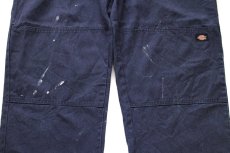 画像7: Dickiesディッキーズ ペンキ飛び ダブルニー ワークパンツ 紺 フェード W44★02 特大 (7)