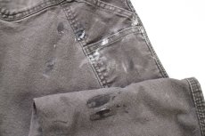 画像8: Dickiesディッキーズ ペンキ飛び&ダメージ ストレッチ ライトダック地 ペインターパンツ ボロ グレーブラウン フェード W32★16 (8)