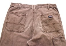 画像5: Dickiesディッキーズ ペンキ飛び&ダメージ ダック地 ペインターパンツ ボロ 焦げ茶 フェード W36 L34★14 (5)