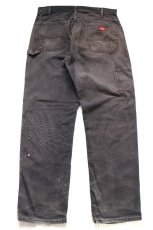 画像3: Dickiesディッキーズ ブリーチ&ペンキ飛び ダック地 ペインターパンツ ボロ 黒 フェード W38★12 (3)