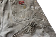 画像7: Dickiesディッキーズ ペンキ飛び&ダメージ&汚れ ダック地 ペインターパンツ ボロ モスグリーン W38 L30★09 (7)