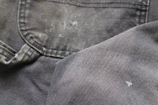画像8: Dickiesディッキーズ ブリーチ&ペンキ飛び ダック地 ペインターパンツ ボロ 黒 フェード W38★12 (8)