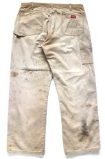 画像3: Dickiesディッキーズ ダメージ ダック地 ペインターパンツ ボロ 茶 フェード W40 L32★08 (3)