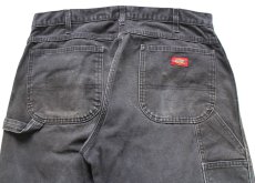 画像5: Dickiesディッキーズ ダメージ ダック地 ペインターパンツ ボロ 黒 フェード W36 L34★11 (5)